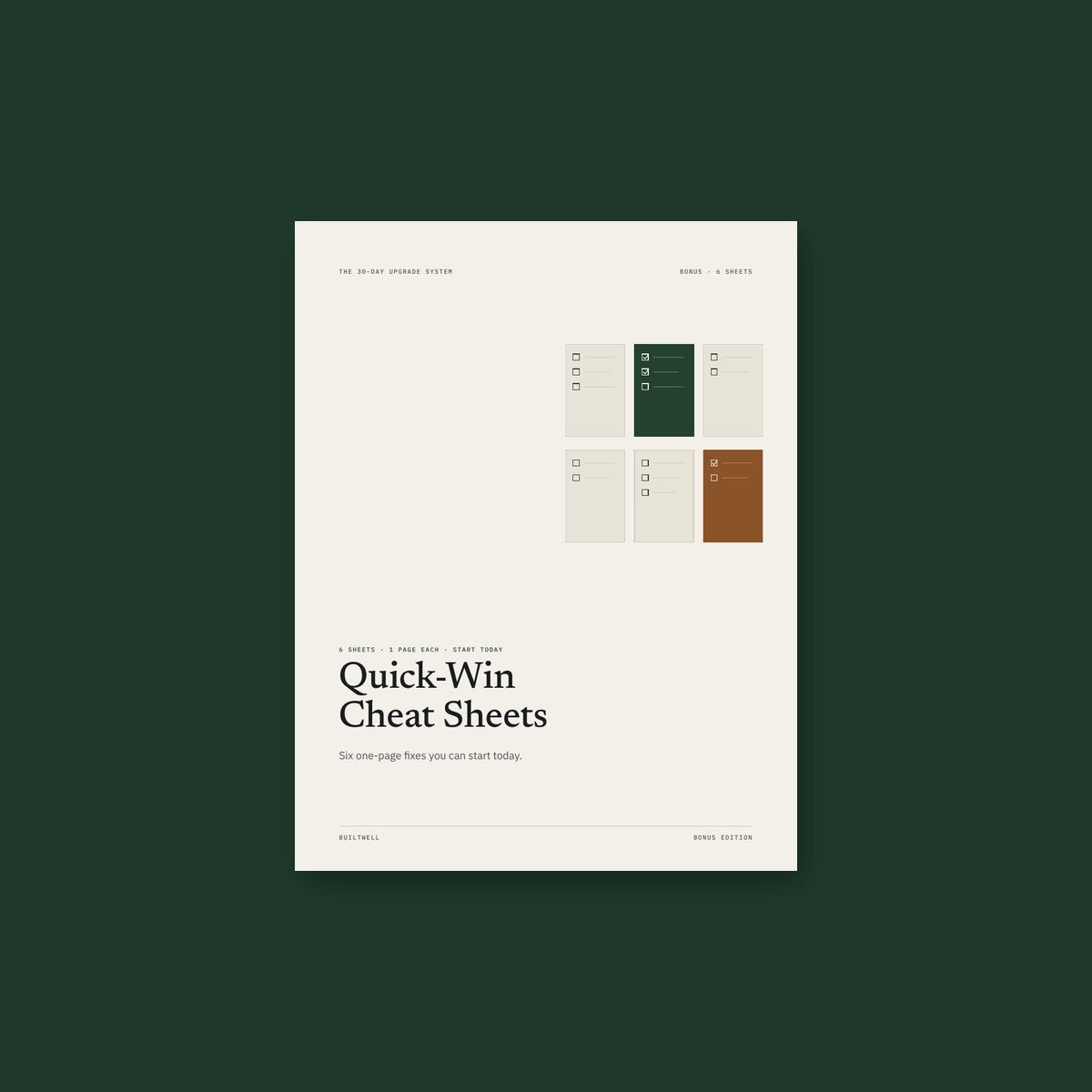 Quick-Win Cheat Sheets cover